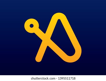 A letter yellow logo. A logo