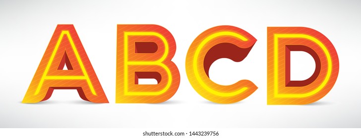 LETTER YELLOW ORANGE LIGHT ABCD