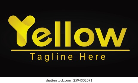 Letter Yellow Typography. Vector illustration Yellow color on white background. Design element for sticker, mark, symbol, icon 