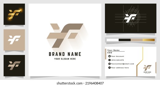 Monogramm-Logo von Letter YF oder KF mit Visitenkartendesign