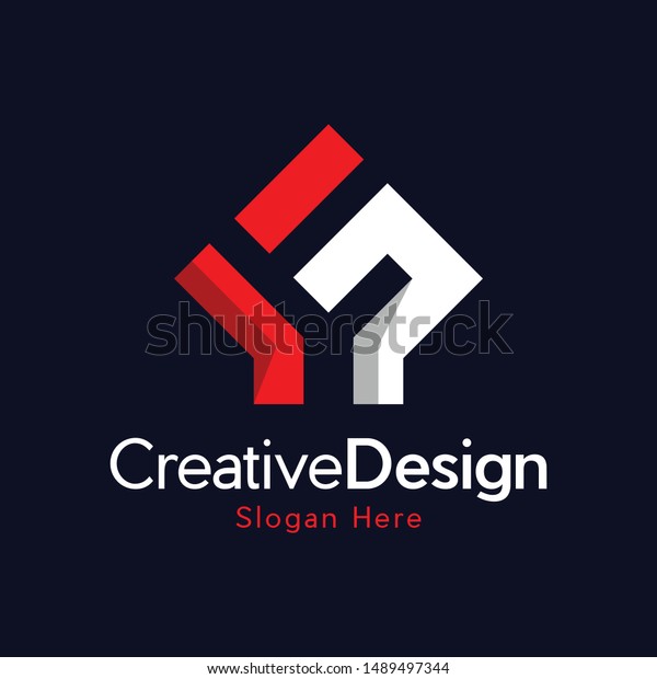 Letter Yg Creative Business Modern Logo 스톡 벡터(로열티 프리) 1489497344
