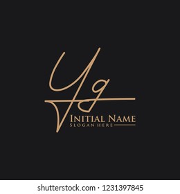Letter Yg Logo. Initial Letter Design Vector Luxury Colors