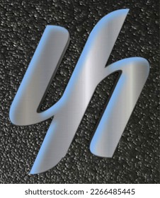 Letter YH logo in 3D shape  design for company identity or single use with silver and  black texture background