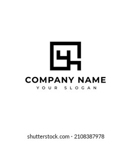 Letter YH logo vector design