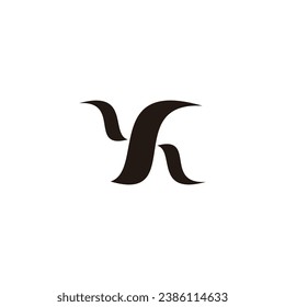 letter yh simple lowercase logo vector 