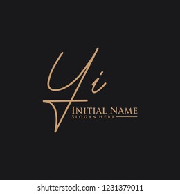 Letter Yi Logo. Initial Letter Design Vector Luxury Colors