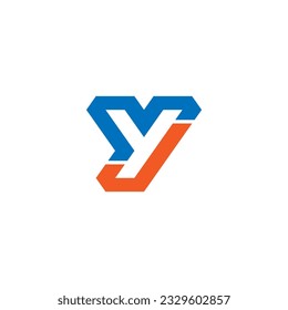 Logotipo de espacio negativo de la letra YJ, Monograma YJ, Logotipo YJ inicial, Icono, Vector