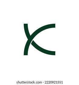 Letter yk curve geometric symbol simple logo vector