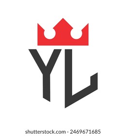 Buchstabe YL Crown Logo. Krone auf Buchstabe YL Logo Design Vorlage