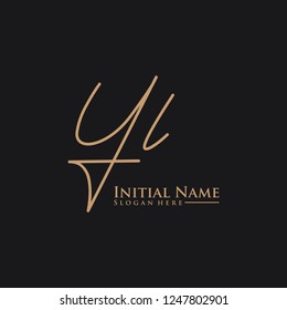 Letter Yl Logo. Initial Letter Design Vector Luxury Colors