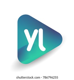 Letter YL logo in triangle shape and colorful background, letter combination logo design for business and company identity.
