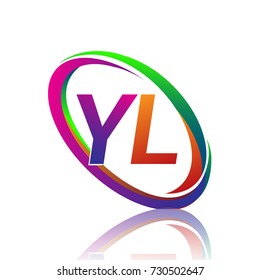 letter YL logotype design for company name colorful swoosh. vector logo for business and company identity.