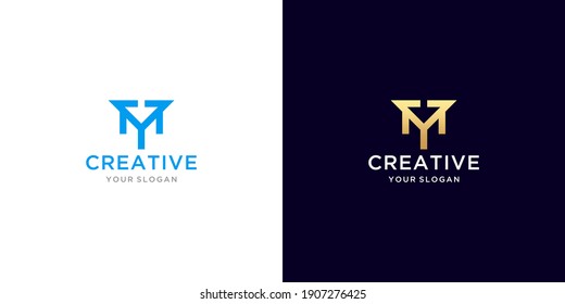 Letter ym logo with arrow concept
