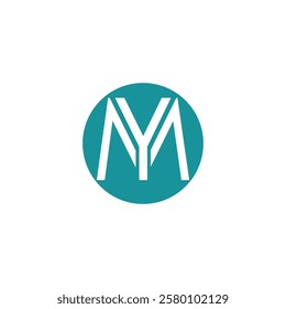 Letter YM logo design vector