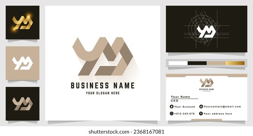 Letter YM or YMD monogram logo with business card design