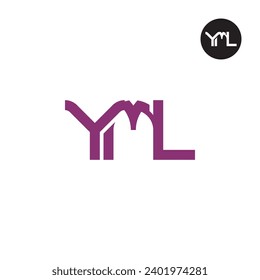 Diseño de logotipo de monograma YML para carta