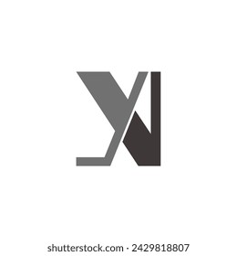 letter yn linked gradient logo vector