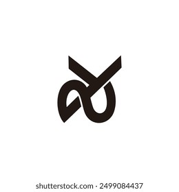 letter yn overlapping line simple logo vector 