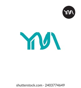 Diseño de logotipo de monograma YNA de carta