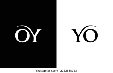 Letter YO Monogram Logo. Abstrakte Line Art OY Logo