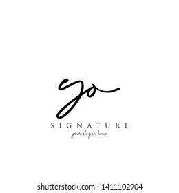 Letter YO Signature Logo Template - Vector
