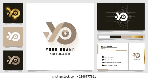 Letter YO or XP monogram logo with business card design