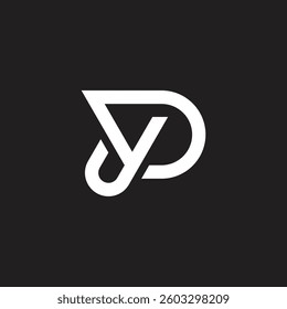 letter yp simple geometric arrow lines logo vector 
