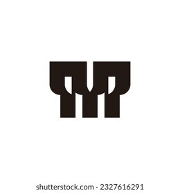 letter yp simple geometric black logo vector 