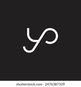 letter yp thin line simple geometric logo vector 