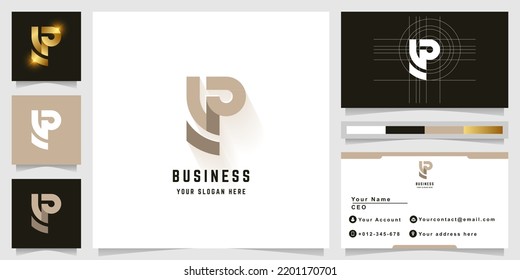 Letter YP or tP monogram logo with business card design