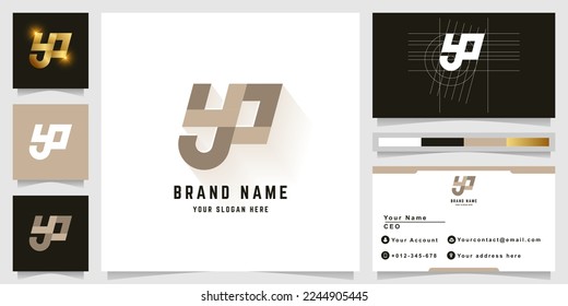 Letter yp or yo monogram logo with business card design