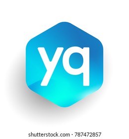 Letter YQ logo in hexagon shape and colorful background, letter combination logo design for business and company identity.
