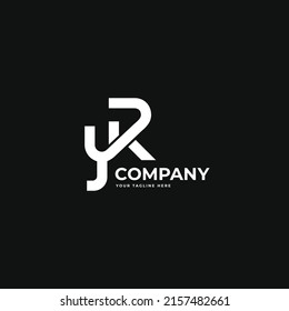 Letter YR geometric linked line minimal logo icon sign design vector illustration