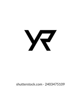 Letter yR modern geometric symbol simple logo vector