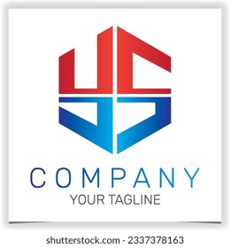 letter YS initial hexagon logo icon premium elegant template vector eps 10