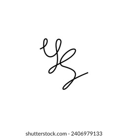 Letter ys line, curve, connect geometric symbol simple logo vector