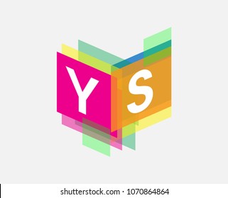Letter YS logo with colorful geometric shape, letter combination logo design for creative industry, web, business and company.