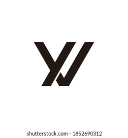 letter yv simple linked geometric design symbol logo vector