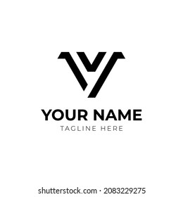 Letter YV or VY monogram logo design template