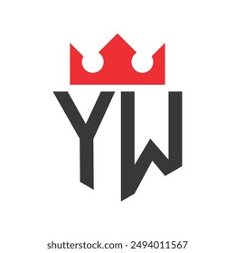 Letter YW Crown Logo. Crown on Letter YW Logo Design Template