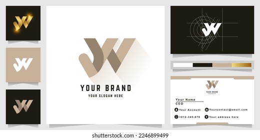 Letter YW or JW monogram logo with business card design