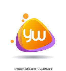 Letter YW logo in triangle splash and colorful background.