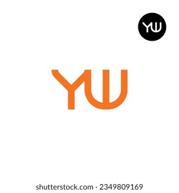 Diseño de logotipo de monograma YW Carta