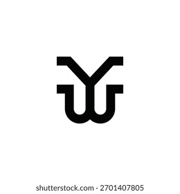 Letter YW monogram logo design.