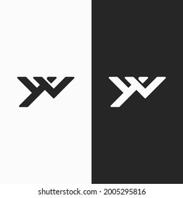 Letter YW, WY, YXW, or WXY monogram logo. Modern logo.