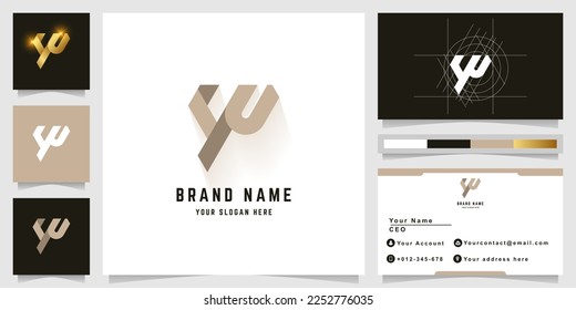 Letter YW or YU monogram logo with business card design