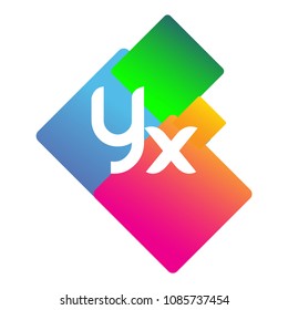 Letter YX logo with colorful geometric shape, letter combination logo design for creative industry, web, business and company.