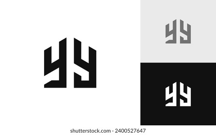 Letter YY initial with house shape logo design