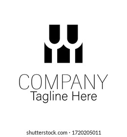 Letter YY inside a square Monogram typography logo