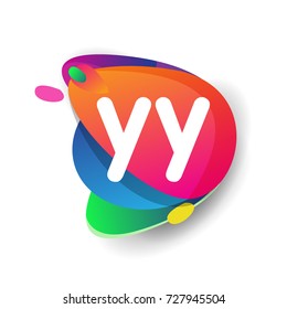 Letter Yy Logo Colorful Splash Background Stock Vector (Royalty Free ...